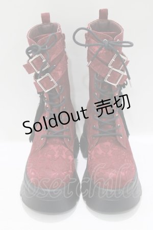 画像: axes femme POETIQUE / チャイナ釦タンクソールブーツ 37 ワイン H-25-05-12-082-AX-SH-NS-ZH