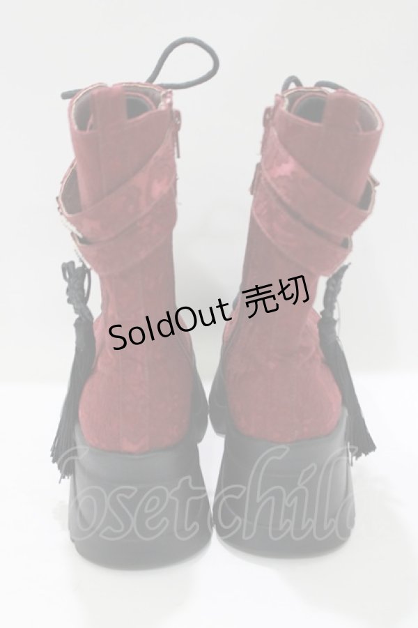 画像3: axes femme POETIQUE / チャイナ釦タンクソールブーツ 37 ワイン H-25-05-12-082-AX-SH-NS-ZH (3)