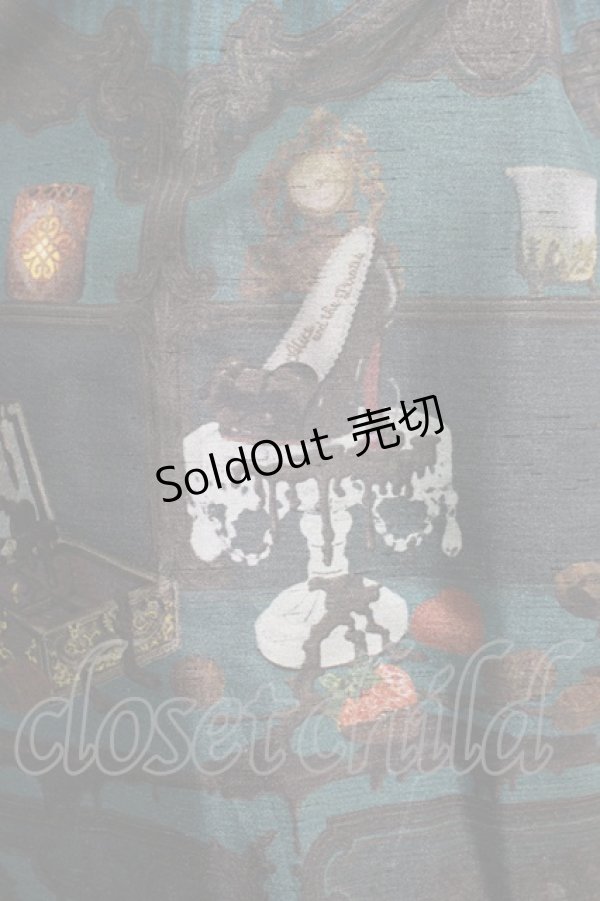 画像4: ALICE and the PIRATES / CHOcOlate addiction 〜with your SweEt Memories〜柄ワンピース Free エメラルド×茶レース H-25-05-12-001-PA-OP-NS-ZH (4)
