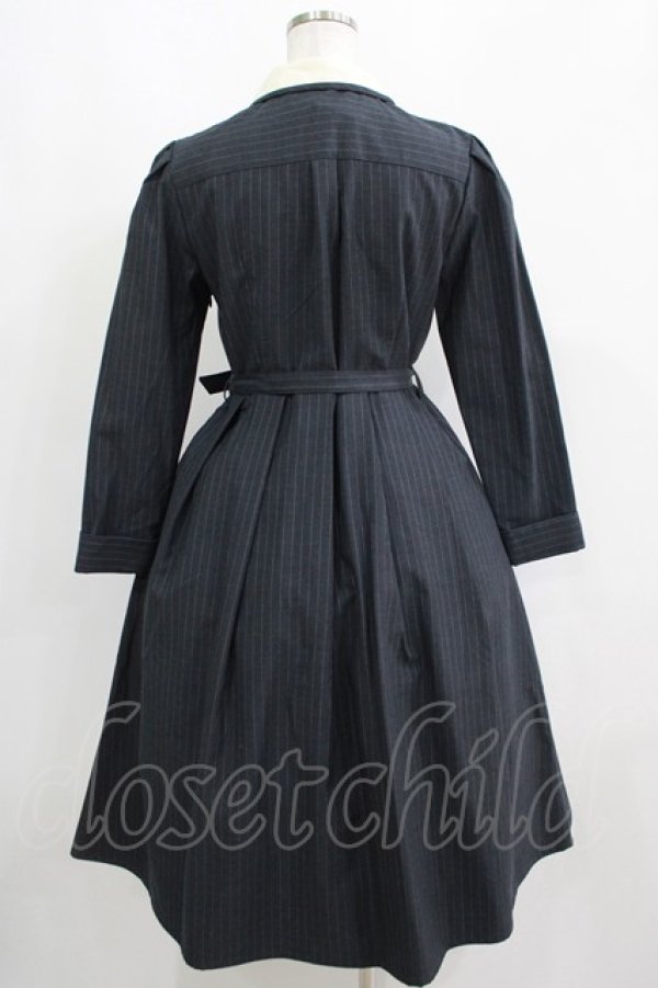 画像3: an another angelus / ピンストライプクレリック衿ロングワンピース Free D/GRAY H-25-05-12-012-CA-OP-NS-ZH (3)