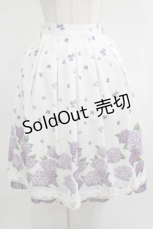 画像: axes femme / 紫陽花パネル柄スカート M オフ H-25-05-12-026-AX-SK-NS-ZH