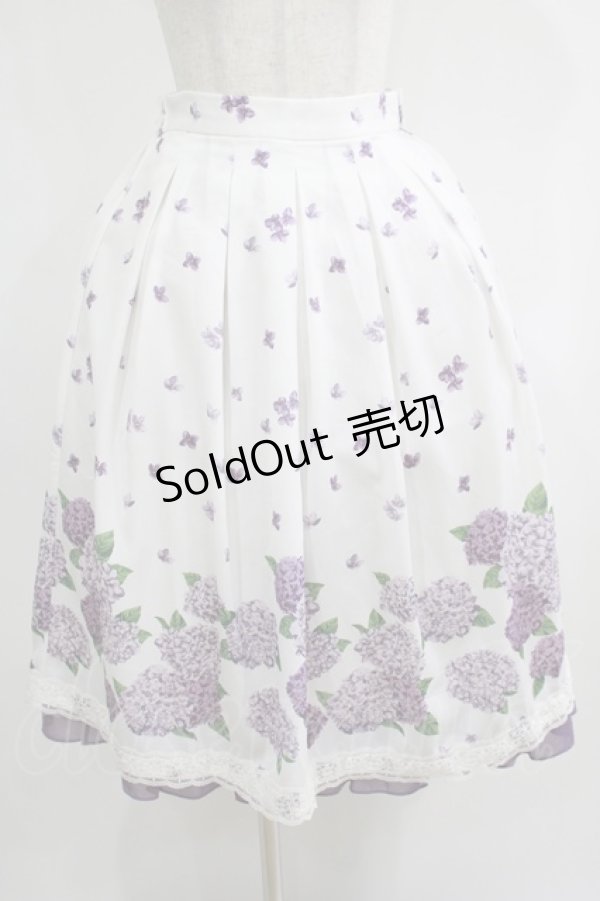 画像1: axes femme / 紫陽花パネル柄スカート M オフ H-25-05-12-026-AX-SK-NS-ZH (1)