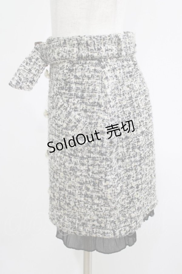 画像2: Ank Rouge / プリーツフリルツイードスカート M ブラック H-25-05-13-042-CA-SK-NS-ZH (2)