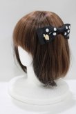 画像1: Maison de FLEUR / ドットサテンリボンバレッタ  ブラック H-25-05-13-057-LO-AC-NS-ZH (1)