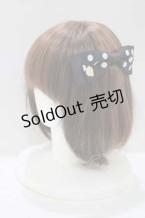 画像: Maison de FLEUR / ドットサテンリボンバレッタ  ブラック H-25-05-13-057-LO-AC-NS-ZH