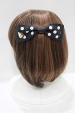 画像2: Maison de FLEUR / ドットサテンリボンバレッタ  ブラック H-25-05-13-057-LO-AC-NS-ZH (2)