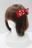 画像1: Maison de FLEUR / ドットサテンリボンバレッタ  レッド H-25-05-13-059-LO-AC-NS-ZH (1)