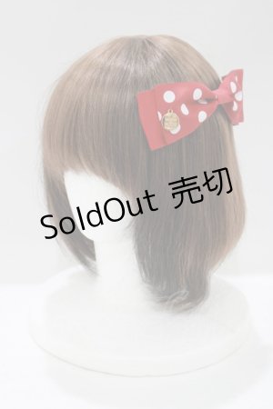 画像: Maison de FLEUR / ドットサテンリボンバレッタ  レッド H-25-05-13-059-LO-AC-NS-ZH