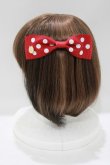 画像2: Maison de FLEUR / ドットサテンリボンバレッタ  レッド H-25-05-13-059-LO-AC-NS-ZH (2)