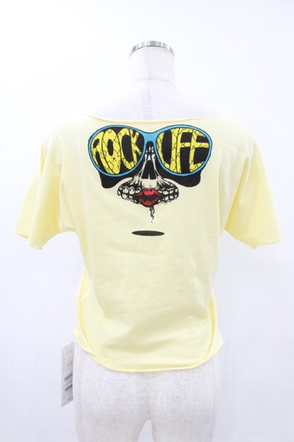 画像2: GLAD NEWS / フェイスプリントカットTシャツ  イエロー H-25-05-13-1047-GL-TO-KB-ZH (2)