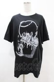 画像1: NieR Clothing / プリント半袖CUTSEW  黒×グレー H-25-05-13-1005-PU-TO-KB-ZH (1)