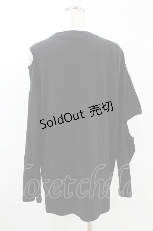 画像2: NieR Clothing / アシメカット長袖カットソー  黒 H-25-05-13-1052-PU-TO-KB-ZH (2)