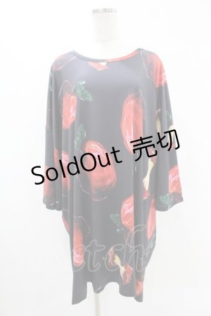 画像: NieR Clothing / プリントBIG CUTSEW  黒 H-25-05-13-1059-PU-TO-KB-ZH