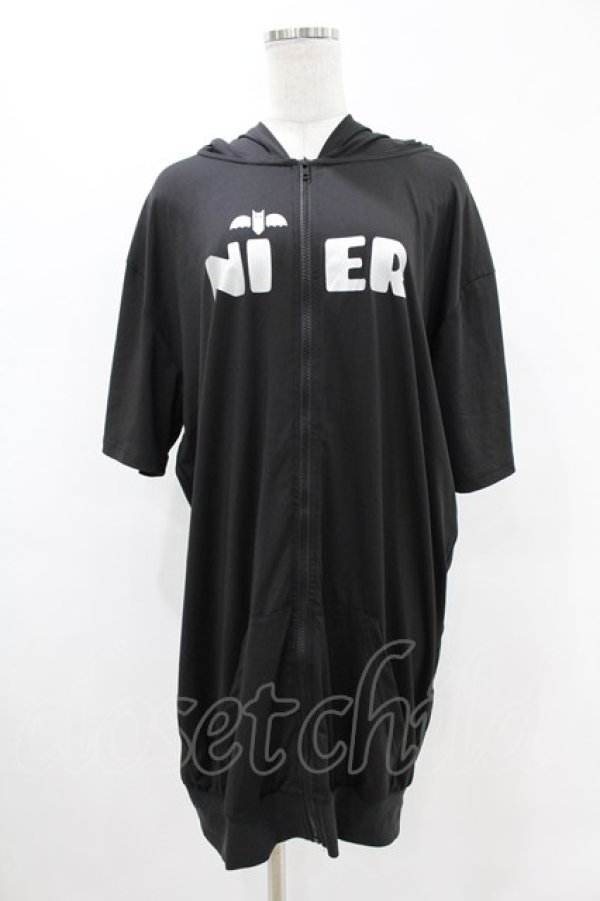 画像1: NieR Clothing / 半袖ZIPパーカー  黒 H-25-05-13-1062-PU-TO-KB-ZH (1)