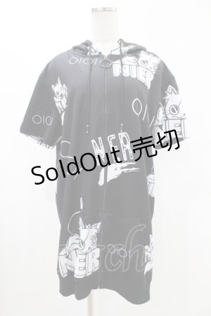 画像: NieR Clothing / 半袖ZIPパーカー  黒 H-25-05-13-1063-PU-TO-KB-ZH