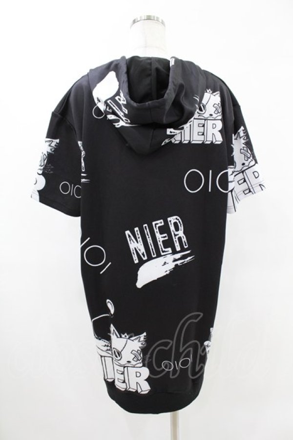 画像2: NieR Clothing / 半袖ZIPパーカー  黒 H-25-05-13-1063-PU-TO-KB-ZH (2)