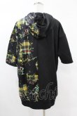 画像2: NieR Clothing / プリント切替半袖ZIPパーカー  黒 H-25-05-13-1065-PU-TO-KB-ZH (2)
