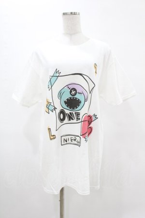 画像: NieR Clothing / プリントCOTTON CUTSEW  白 H-25-05-13-1011-PU-TO-KB-ZH