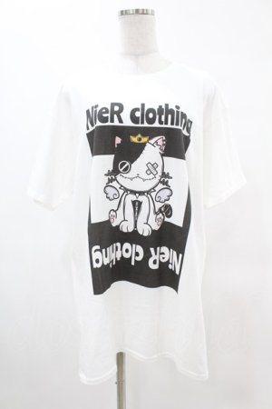 画像: NieR Clothing / プリント半袖CUTSEW XL 白 H-25-05-13-1016-PU-TO-KB-ZH