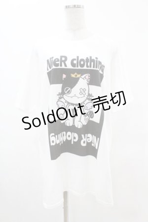 画像: NieR Clothing / プリント半袖CUTSEW XL 白 H-25-05-13-1016-PU-TO-KB-ZH