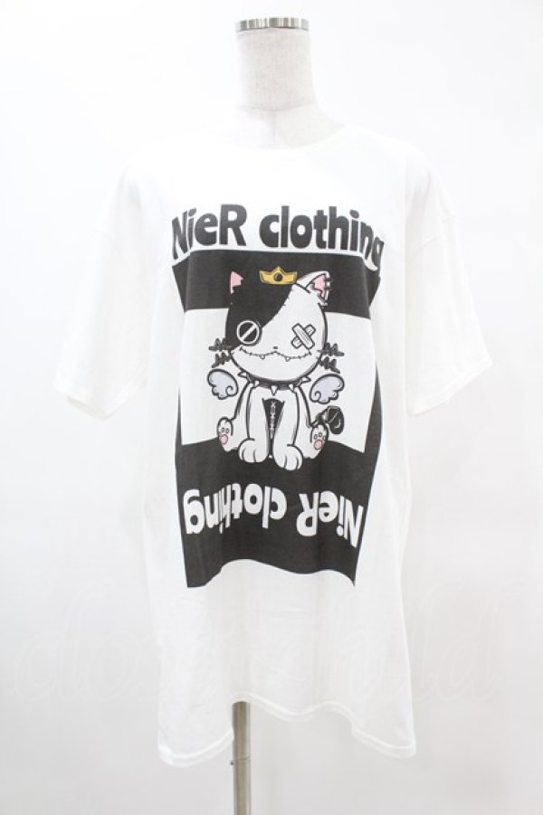 画像1: NieR Clothing / プリント半袖CUTSEW XL 白 H-25-05-13-1016-PU-TO-KB-ZH (1)