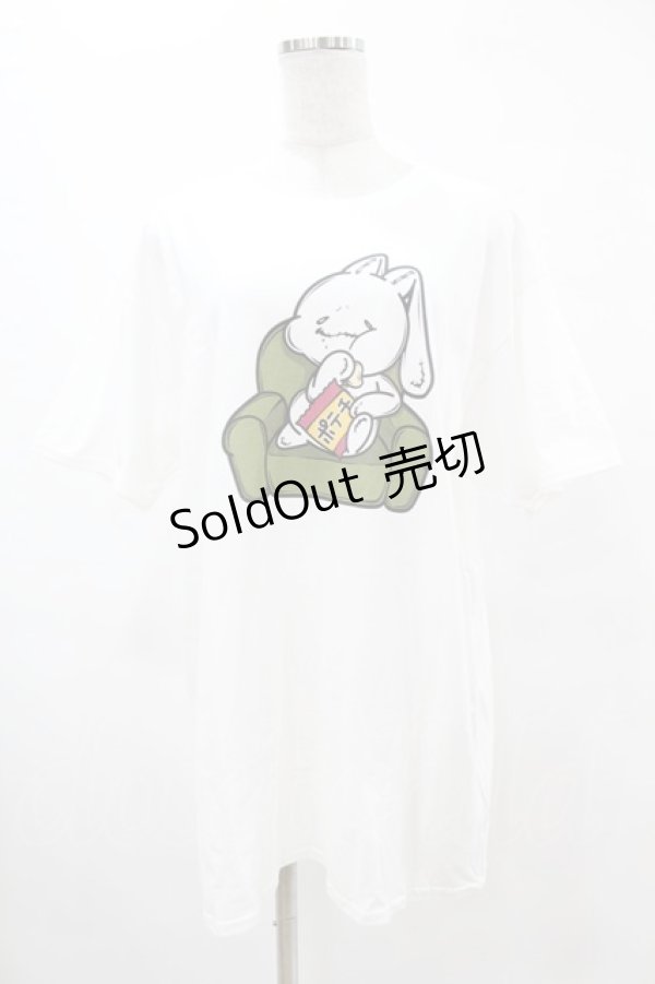 画像1: NieR Clothing / プリント半袖CUTSEW XL 白 H-25-05-13-1025-PU-TO-KB-ZH (1)