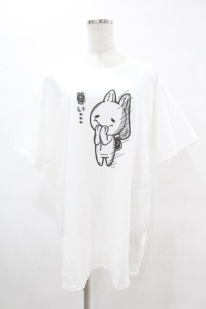 画像: NieR Clothing / プリント半袖CUTSEW XL 白 H-25-05-13-1029-PU-TO-KB-ZH