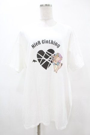 画像: NieR Clothing / プリント半袖CUTSEW XL 白 H-25-05-13-1030-PU-TO-KB-ZH