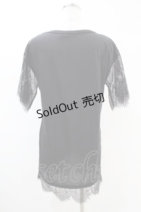 画像2: HELL CAT PUNKS / レーススリーブTシャツワンピース Ｆ 黒 H-25-08-17-003-PU-OP-KB-ZT160 (2)
