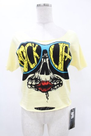 画像: GLAD NEWS / フェイスプリントカットTシャツ  イエロー H-25-05-13-1047-GL-TO-KB-ZH