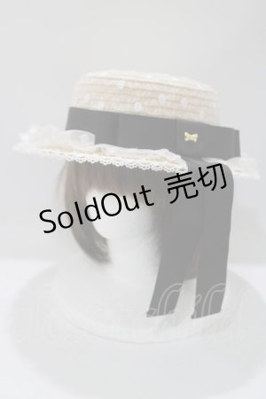 画像: Angelic Pretty / AiryドットチュールストローHAT  ナチュラル/ブラック H-25-05-13-077-AP-AC-NS-ZH
