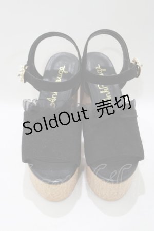 画像: Ank Rouge / オーガンジーフリルサンダル M（23.0〜23.5cm） ブラック H-25-05-13-078-CA-SH-NS-ZH