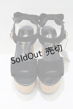 画像: Ank Rouge / パールバックルリボンサンダル M（23.0〜23.5cm） ブラック H-25-05-13-079-CA-SH-NS-ZH