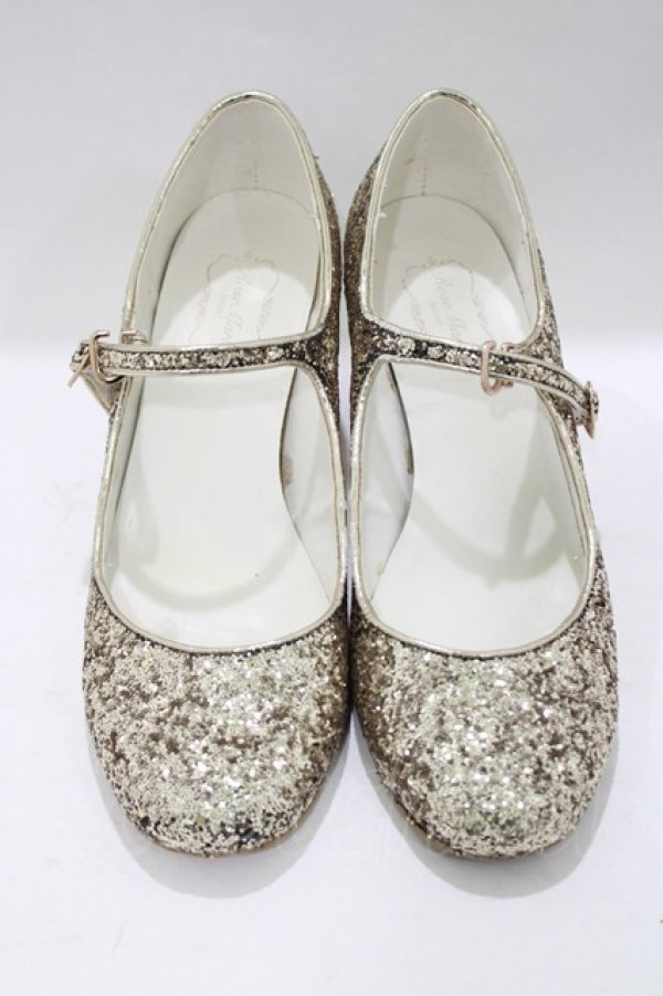画像1: RoseMarie seoir / glitter shoes L(約24.5cm) ゴールド H-25-05-13-080-LO-SH-NS-ZH (1)