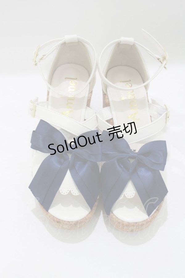 画像5: Amavel / 2wayリボンクロスストラップサンダル S（22.5-23cm) アイボリー H-25-05-13-081-CA-SH-NS-ZH (5)