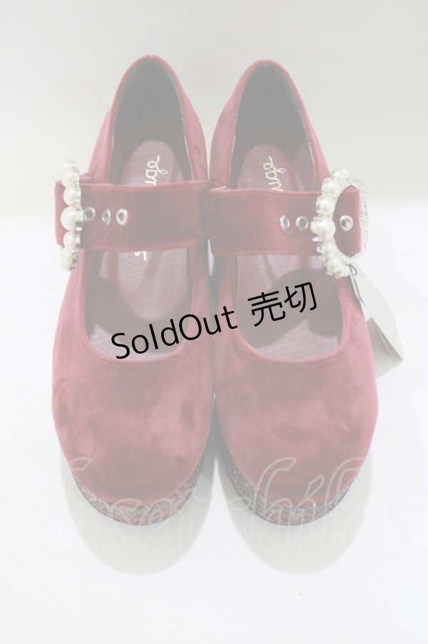 画像1: Ank Rouge / グリッターベロアシューズ M ワイン H-25-05-13-085-CA-SH-NS-ZH (1)