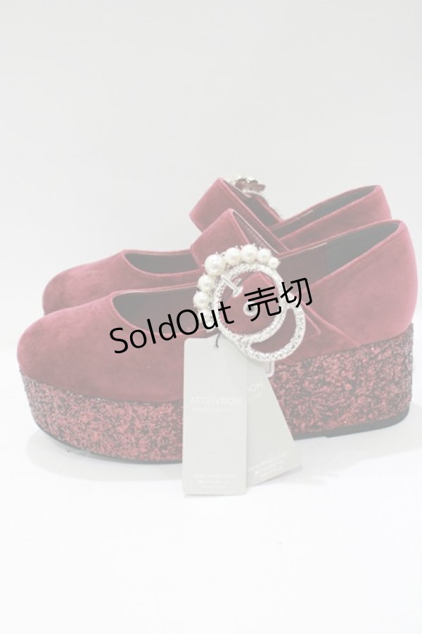 画像2: Ank Rouge / グリッターベロアシューズ M ワイン H-25-05-13-085-CA-SH-NS-ZH (2)