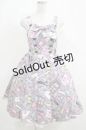 画像: Angelic Pretty / Fancy Stationeryジャンパースカート Free グレー H-25-05-13-008-AP-OP-NS-ZH
