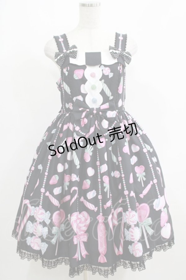 画像1: Angelic Pretty / Candy Ornamentジャンパースカート Free ブラック H-25-05-13-009-AP-OP-NS-ZH (1)
