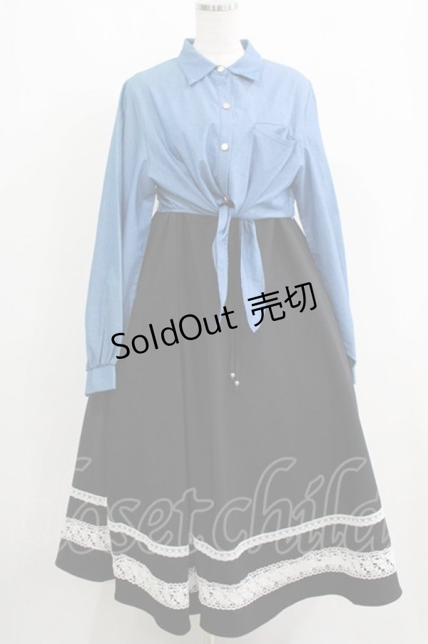 画像1: Favorite / デニムと2wayスカートワンピースコーデセット Free ブラック/ブルー H-25-05-13-013-LO-OP-NS-ZH (1)