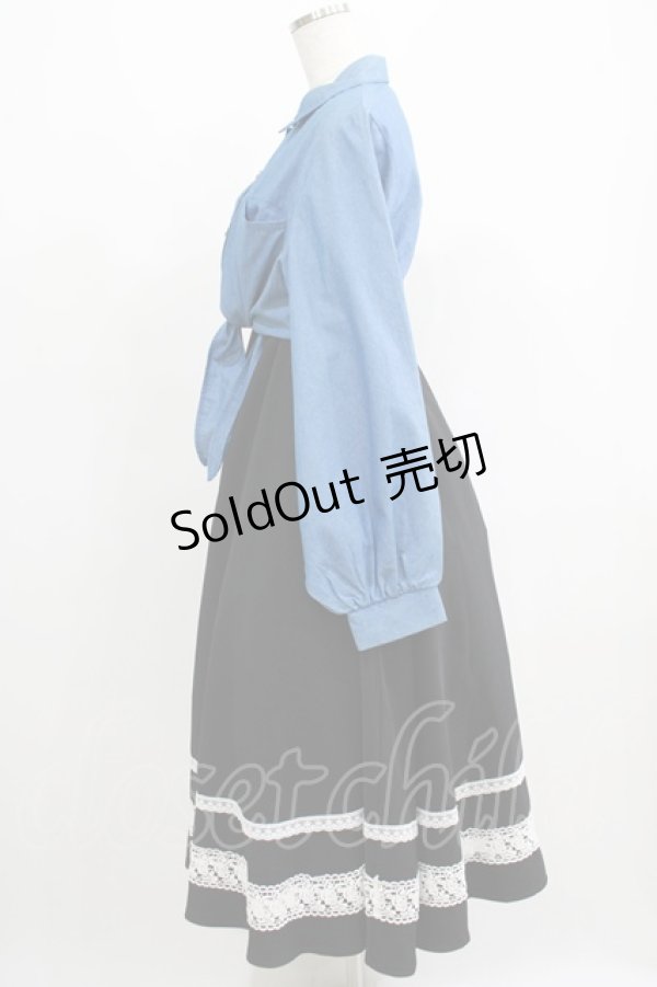 画像2: Favorite / デニムと2wayスカートワンピースコーデセット Free ブラック/ブルー H-25-05-13-013-LO-OP-NS-ZH (2)