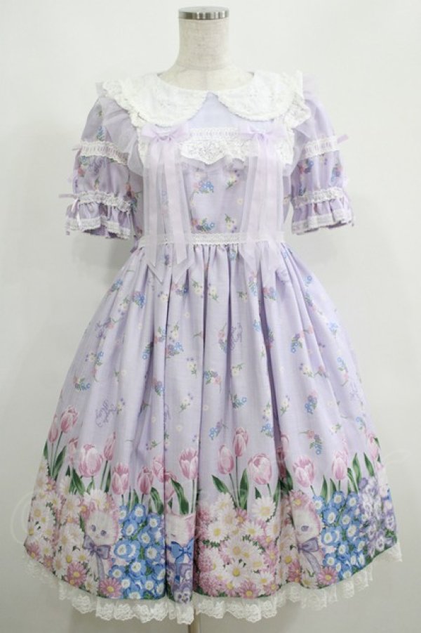 画像1: Angelic Pretty / Flower Kittenワンピース Free ラベンダー H-25-05-13-017-AP-OP-NS-ZH (1)