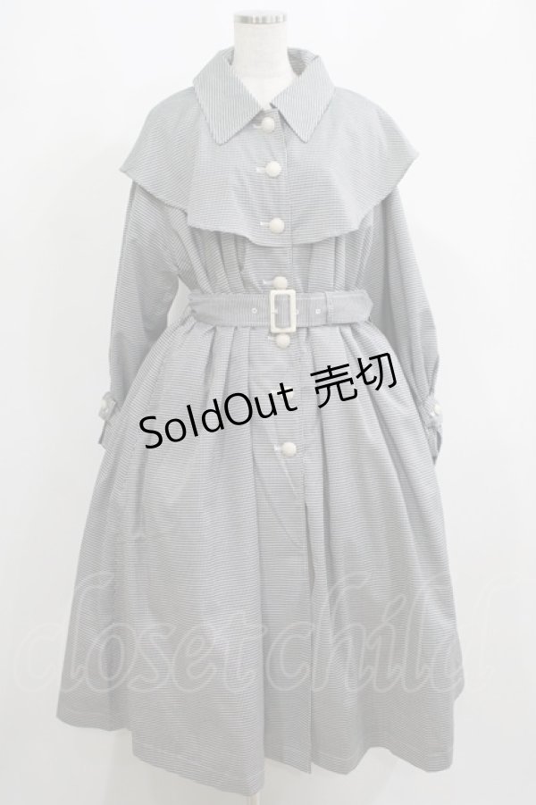 画像1: an another angelus / ヨークケープトレンチコート F ブラック/ホワイト H-25-05-13-018-CA-CO-NS-ZH (1)