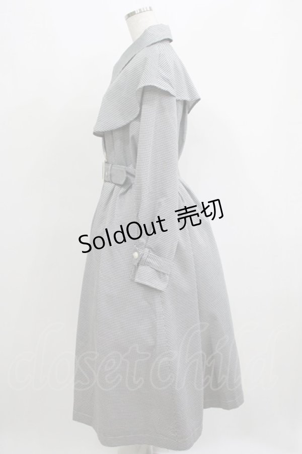 画像2: an another angelus / ヨークケープトレンチコート F ブラック/ホワイト H-25-05-13-018-CA-CO-NS-ZH (2)