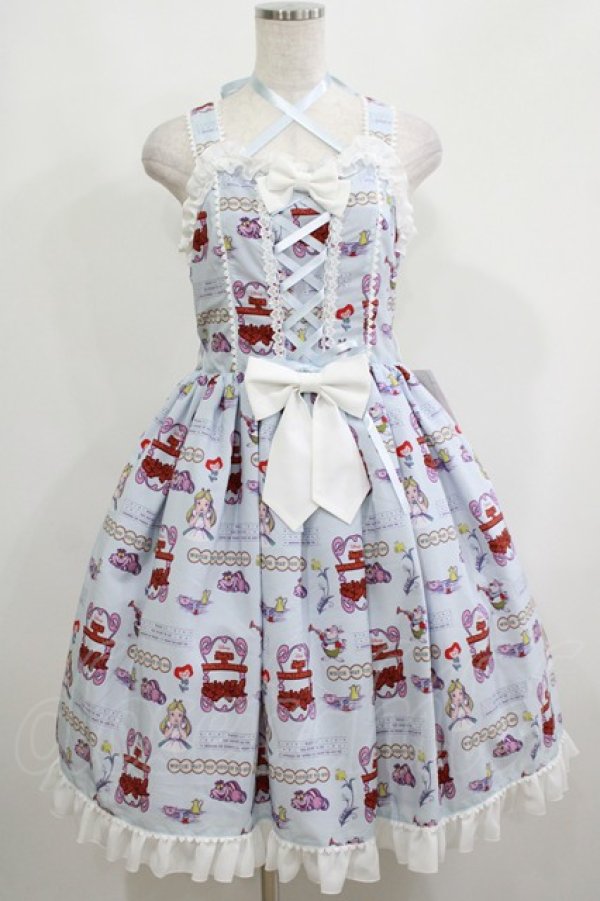 画像1: metamorphose / Disney Alice in Wonderlandジャンパースカートセット 1（通常サイズ） サックス H-25-05-13-024-ME-OP-NS-ZH (1)