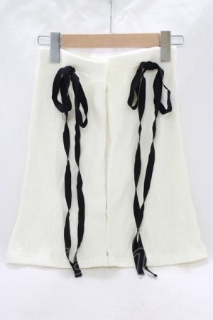 画像: MILK / Wrap Ribbonレッグウォーマー  白 H-25-05-14-059-ML-ZA-KB-ZH