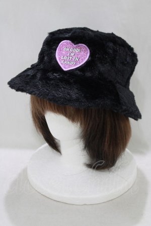 画像: Candy Stripper / FUR BUCKET HAT  黒 H-25-05-14-062-PU-AC-KB-ZH