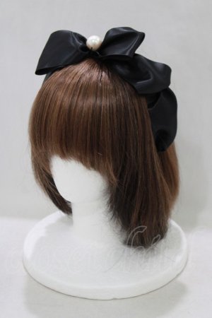 画像: MILK / パールリボンカチューシャ  黒 H-25-05-14-065-ML-AC-KB-ZH