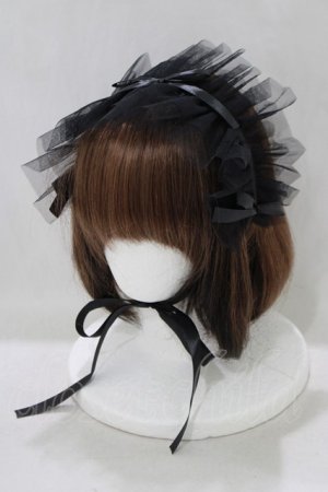 画像: MARBLE / チュールヘッドドレス  黒 H-25-05-14-069-GO-AC-KB-ZH