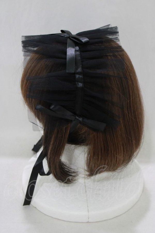 画像2: MARBLE / チュールヘッドドレス  黒 H-25-05-14-069-GO-AC-KB-ZH (2)